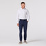 Mizzen+Main Men's Leeward Dress Shirt Navy Stacked Geo front view