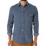 The Criquet Men's Corduroy Pearl Snap Long Sleeve Shirt in Slate Blue The Criquet Men's Corduroy Pearl Snap Long Sleeve Shirt in Slate Blue