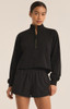 Z Supply Women's On The Run 1/2 Zip Pullover in Black