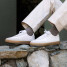 Clae Men's Deane Leather Sneakers White Silver and Mink Clear lifestyle
