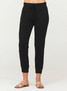 Bella Dahl Women's Pocket Joggers in Vintage Black side detail