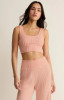 Z Supply Women's Zoe Rib Tank Bra in Bellini front view