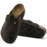 The Birkenstock Women's Boston Clogs in Mocha Brown Suede