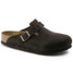 Birkenstock Women's Boston Soft Footbed Clogs Mocha Brown Suede front view