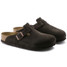 The Birkenstock Men's Boston Clogs in Mocha Suede