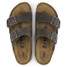 The Birkenstock Men's Arizona Sandals in Iron Oiled Leather