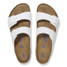 The Birkenstock Women's Arizona Sandals in White Leather