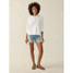 Faherty Women's Sunwashed Slub Hoodie in White