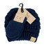 C.C Beanies Solid Ribbed Baby Beanie Hat and Mitten Glove Set Navy