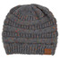 C.C Beanies Confetti Flecked Knit Beanie Dark Melange Grey front view