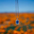 Get Back St. Christopher Rectangle Pendant Necklace in Aqua Blue and White