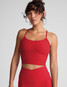 Beyond Yoga Women's Spacedye Racerback Crop Top in Chili Red Heather