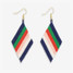 Ink & Alloy Frida Mixed Stripe Earrings in Navy, Green, and Red