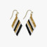 The Ink + Alloy Zelda Diamond Drop Earrings in Black and Gold The Ink + Alloy Zelda Diamond Drop Earrings in Black and Gold