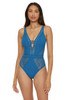 Becca Women's Color Code Plunge One Piece in Lagoon Becca Women's Color Code Plunge One Piece in Lagoon