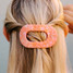 Teleties Medium Flat Round Hair Clip in Orange Dreamsicle