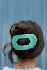 Teleties Large Flat Round Hair Clip in Totally Turquoise