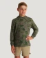 The Free Fly Youth Bamboo Shade Hoodie in Vintage Camo Oil Green