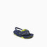 The Reef Toddlers' Little Fanning Sandals in the colorway Lime/ Navy