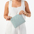 Aloha Collection Petite Check Small Pouch in Tide/Sandstone