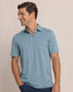 The Southern Tide Men's Driver Sunbury Stripe Polo in Light Indigo The Southern Tide Men's Driver Sunbury Stripe Polo in Light Indigo