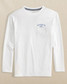 The Southern Tide Boys' Palms and Skipjacks Long Sleeve Performance Tee in White