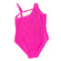 Shade Critters Girls' Crinkle One Shoulder One Piece front view