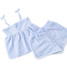 Shade Critters Girls' Crochet Short Set Blue front view