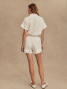 Varley Women's Ollie High-Rise Shorts in Ivory Marl, side view