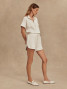 Varley Women's Ollie High-Rise Shorts in Ivory Marl, back view