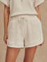 Varley Women's Ollie High-Rise Shorts in Ivory Marl
