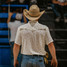 Poncho Outdoors Men's Short Sleeve Western Snapshirt in The Llano, back view