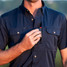 Poncho Outdoors Men's Original Short Sleeve Shirt in Captain back view