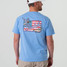 The Burlebo Men's Burlebo Patch Flag Tee in Periwinkle Blue The Burlebo Men's Burlebo Patch Flag Tee in Periwinkle Blue
