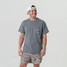 The Burlebo Men's Rad Dad Deer Camo Pocket Tee in Dark Heather Grey