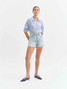 Daze Denim Women's Knockout Shorts in Splash Zone Vintage front view