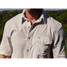 Criquet Men's Corduroy Pearl Snap Short Sleeve Shirt Silver Dollar side view
