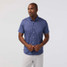 The Mizzen Main Men's Halyard Short Sleeve Dress Shirt in Midnight Navy Circle Dash