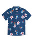 Baja Llama Flower Powers Mojave Button Up Shirt in Navy front view