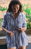 Z Supply Women's Saturdays Stripe Gauze Shirt in White