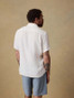 Faherty Men's Palma Linen Short Sleeve Shirt Bright White Basketweave front