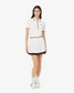 Lacoste Women's Ultra Dry Tennis Heritage Stretch Skirt in Flour/Navy