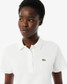 Lacoste Women's Slim Fit Adjustable Piqué Polo White fit view