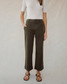Bella Dahl Women's Saige Wide Leg Crop Pant in Forest Army front view