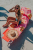 KATYDID Flower Smiley Beach Towel lifestyle shot