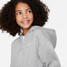 Nike Girls' Sportswear Club Fleece Oversized Full Zip Hoodie in Dark Grey Heather detail view