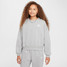 Nike Girls' Sportswear Club Fleece Boxy Crew Neck Pullover in Dark Grey Heather detail view
