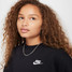 Nike Girls' Sportswear Club Fleece Boxy Crew Neck Pullover in Black detail view