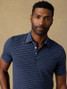 Faherty Men's Movement Polo Ravine Waters Stripe back view