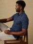 Faherty Men's Movement Polo Ravine Waters Stripe side view